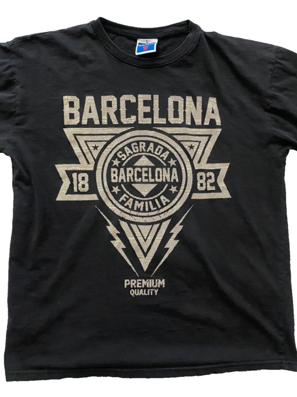Sagrada Familia Barcelona Black Graphic T-Shirt from Spain